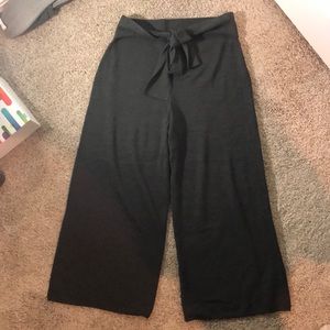 Anthropologie gray pants with ties infront or back